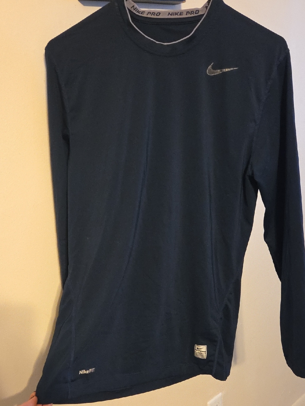 Nike Navy Long Sleeve Compression Top